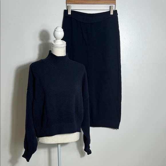 Free People Sweaters - Free People Navy Knit Sweater and Skirt Set Large